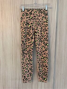 Fabletics Neon Leopard Print Leggings - Pink/Tan